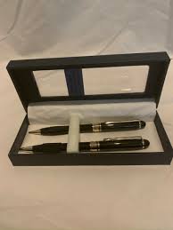 Pissaro Pen Pencil Set. Never used and included in original box. Black and Gold | eBay