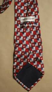 Pierre Cardin Red Blue and Gray Geometric Squares Print ...