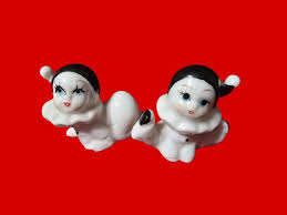 Vintage Pair Japan Pierrot Mime Clown Bone China Figurines ...