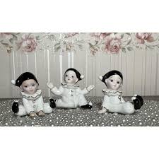 THREE BABY PIERROT FIGURINES VTG LEFTON BONE | Mercari