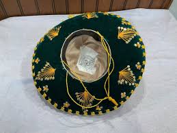 Vintage 17” Pigalle Mexican Sombrero Mariachi Hat GREEN ...