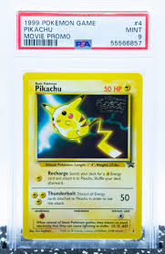 PSA 9 PIKACHU #4 First Movie Black Star Promo 1999 - Pokemon ...