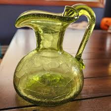 Pilgrim | Accents | Lot Of 5 Vintage Solid Mini Crackle Glass Pitchers | Poshmark