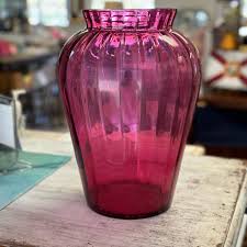 Cranberry Pilgrim Glass Vase – Grape Living