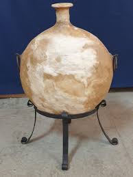 Vintage Style Skin Water Amphora on Metal Stand (Approx ...