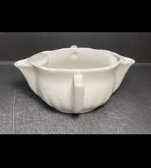 Vintage PILLIVUYT FRANCE White Porcelain Double Handle Gravy Boat Fat Separator | eBay