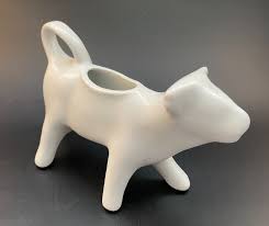 Cordon Bleu BIA Cow Creamer White Ceramic 7" Farmhouse Decor ...
