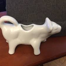 Vintage White Porcelain Cow Creamer Milk Spout Fitz And ...