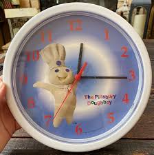 Vtg 1996 Pillsbury Doughboy 10" Clock W/ White Plastic ...