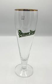 Vintage Pilsner Urquell Tall Swirled Glass Beer Glass Gold ...