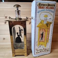 1950's Brass & Glass Music Box Whisky Decanter “How Dry I Am ...