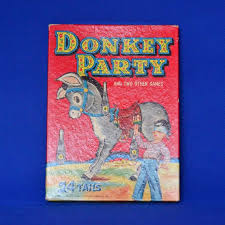 Vintage 1941 Donkey Party Pin the Tail on the Donkey Game ...