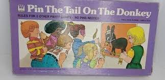 VIntage Donkey Party Game Pin The Tail On The Donkey ...
