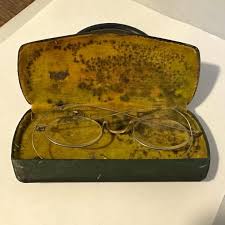 Antique Mid 19th Century Ladies Platinoid Spectacles/Glasses W/Period Case | Chairish