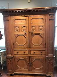 19th Century Neoclassical Revival Irish Pine Cabinet with Molded Decorations For Sale at 1stDibs