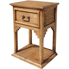 Pine Wood Bedside Table - Solid Wood Nightstand - La Fuente
