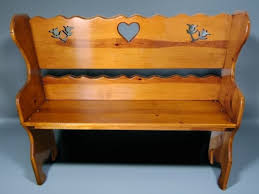 Handmade Solid Wood Small Entry Bench 41" L Tulip Heart ...