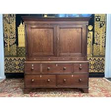 English Oak Craft Chest of Drawers | Chairish