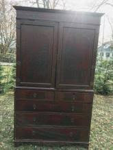 Sold at Auction: Antique Queen Anne Chinoiserie Wardrobe