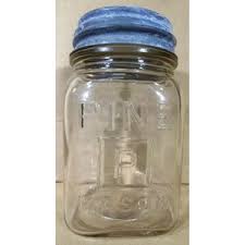 Vintage Pine Mason P in Square Pint Glass Jar With Glass Lined Zinc Lid - Etsy