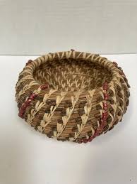 Handmade Pine Needle Basket With Raffia and Glass Beads - Etsy