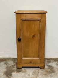 Antique English Pine Pot Cupboard Nightstand | Chairish