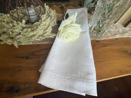 Antique Linen Huck Clover Damask Hand Towel French - Etsy