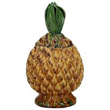 19th Century Pineapple Box, Portuguese Palissy Ware, Mafra ...