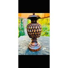 Mid-Century Wood Pineapple Lamp | Chairish