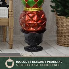 Fraser Hill Farm 50-in Resin Ball and Finial Topiary Christmas Decor Ornaments FFRS050-0FIN-RED at Lowes.com