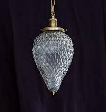 MCM Crystal Pendant Light - Large Diamond Glass Globe ...
