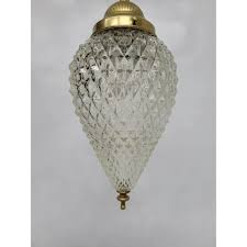 Vintage Hollywood Regency Glass Swag Hanging Lamp | Chairish