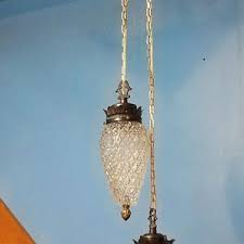 Vintage 1930's Double Pineapple Pendant Swag Hanging Lamp ...