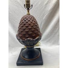 Late 20th Century Wildwood Brown Ceramic Pine Cone Table Lamp | Chairish