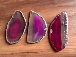 3 Piece Rose Red Agate Slices Top Drilled for Pendant Random ...