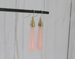 Pink Earrings Faceted Plastic Gem Dangle 2.25" Long Earrings ...