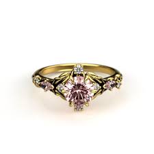 Ethereal White Gold Engagement Ring With Lab Champagne ...