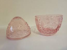 Pier 1 Pink Embossed Glass Egg Candy/Trinket Jar with Lid | eBay