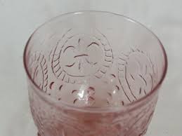 April Cornell Silvestri Pink Fleur de Lis Glass Pitcher & 4 Tumblers | eBay