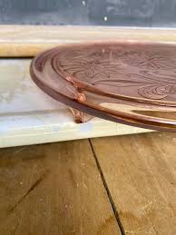 Vintage Pink Jeanette Glass Cake Plate, Sunflower Pattern - Etsy