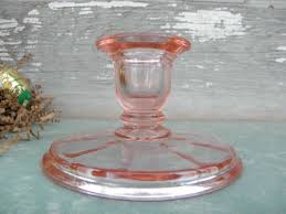 Vintage Pink Optic Depression Glass Single Candlestick ...
