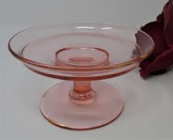 Pink Depression Glass Pedestal Cheese Compote | eBay