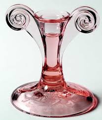 Versailles Pink Tall Single Light Candlestick by Fostoria | Replacements, Ltd.