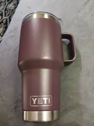 YETI 35 oz Tumbler, Handle, Straw Lid Dark Purple, Used Personalized With DHJ | eBay