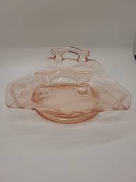 Elegant Vintage Etched Pink Dish | eBay
