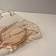 Vintage A.H. Heisey & Co. Flamingo Pink Small Bonbon Dish, 7.2in With Handles | eBay