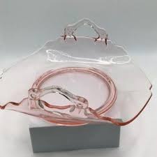 Vintage Pink Depression Glass Old Cafe Design Candy Dish With Tab Handles - Etsy