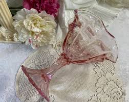 Fenton Cranberry Pink Pedestal Bowl Candy Dish - Etsy