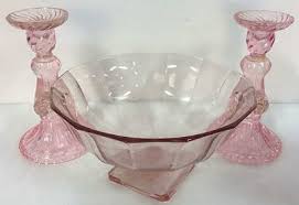 Vintage Pink Depression Glass Sherbet & Candlestick Holder