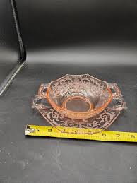 VTG. Fostoria Versailles Soup Bowl/Saucer Pink w/Etching | eBay